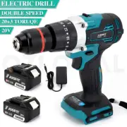 Cordless Drill 2 Battery Heavy Duty Impact Driver Brushless Hammer Drill Tool