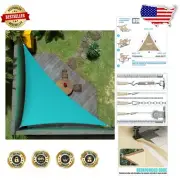 Elegant Turquoise Triangle Shade Sail 9' x 9' x 12.7' - 3- Included