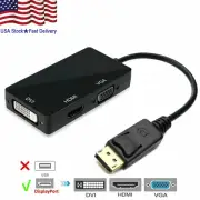 3 In 1 Displayport DP Male To HDMI/DVI/VGA Female Adapter Converter Cable 1080P