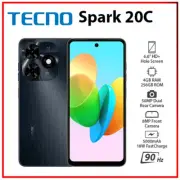 (New) TECNO Spark 20C 4GB+256GB BLACK Dual SIM Unlocked Android Cell Phone