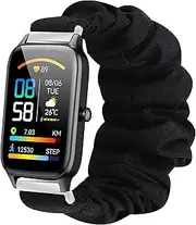Lamshaw Compatible with Dyurwa P97 Smart Watch Band, Fabric Elastic Scrunchie Elastic Women Cute Replacement Straps Compatible for Soudorv P97, Dyurwa P97 Smart Watch