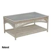 CR Barbados Rattan Coffee Table with Glass Top