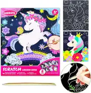Scratch Art for Kids, Unicorns Black Rainbow Scratch Art Paper Set-Arts Crafts