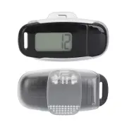 (Black)Step Counter Large LCD Screen USB Rechargeable Accurate Portable BX