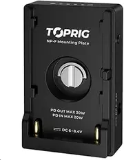 Toprig Accsoon Battery Plate ACC04-P Input by NP-F Series Battery Output Port by DC Out 6.6V-8.4V, PD Type-C and USB Out 5V / 9V / 12V(ACC04-P)