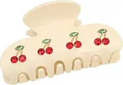 Hair Claw Clips | Acetate Hair Claws - Stylish Cherry Hair Claw Clips for Thick Hair, Acrylic Claw Clips Hair Clips for Women