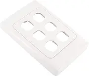 6-Gang Custom Blank Wall Plate + Surround for 6 Mech Connector Terminals