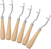 DONFAMDS 6PCS Hair Locking Tool Kit with Ergonomic Handle for Seamless Repairs Quick Latch Hook for Rug Hooking and Hair Crocheting for Beginners and Professionals