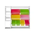NNEDSZ 8 Bins Kids Toy Box Storage Organiser Rack Bookshelf Drawer Cabinet