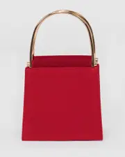 Red Joanna Metal Handle Mini Bag