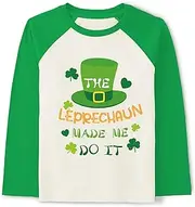[CM-Kid] Kids st. Patricks Day Shirt Girls Boys Cute Print Long Sleeve T-Shirt Toddler Saint Patricks Day Outfits