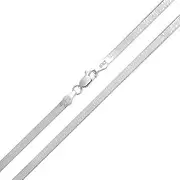 [SA Chains] 4mm thick solid sterling silver 925 stamped Italian Herringbone chain necklace bracelet anklet with lobster claw clasp jewellery jewelry - 6 8 10 12 14 16 18 20 22 24"