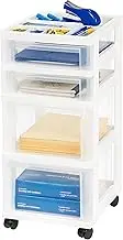 IRIS OHYAMA Craft Plastic Organizers and Storage, Rolling Storage Cart for Classroom Supplies, 4 Drawer, White