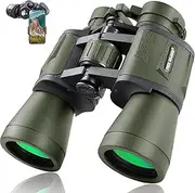 20x50 Hunting Binoculars for Adults with Low Light Night Vision - 28mm Large Eyepiece Professional Waterproof Binoculars for Bird Watching Hiking Concert Travel with BAK4 Prism FMC Lens, Green