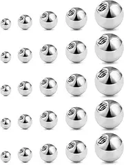 [Prjndjw] 25Pcs 14G Replacement Balls Externally Threaded Surgical Steel Balls Industrial Barbell Tongue Nipple Belly Button Piercing Rings Parts 3MM-8MM