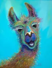 Llama Accent & Decor Tile Susan Libby Wildlife Animal Art SLA076AT
