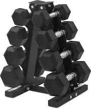 CORTEX Hex Dumbbell 56kg Set with Stand (4, 6, 8, 10kg Pairs)