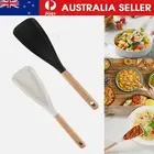 2 In 1 Multi Function Spatula Spoon Long Head Silicone Spoon With Wood Handle