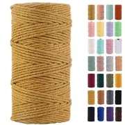 Macrame Cord 3mm x 109Yards,Colored Cotton Rope Colorful 3MM x 109Yards Khaki