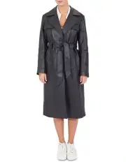 [Belle & Bloom] Unstoppable Leather Trench Coat in Black