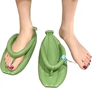 [WBYDYS] Banana Flip Flops, Adult EVA Banana Flip Flops, Banana Slippers for Women Men, Non-Slip Funny Slippers Shower Shoes Thickness Sandals Slides for Summer (1 Pair) S Green