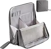 Doresty Makeup Bag,Multi-Purpose Large Capacity Oxford Cloth Standing Makeup Bag,Waterproof Cosmetic Toiletry Bags with Compartments (Gray)