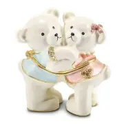 Bejeweled TEDDY and TOOTSIE Bears Trinket Box