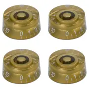 4Pcs Acrylic Bass Guitar Knobs Volume Tone Control Knobs Gold White numbers