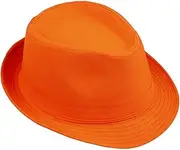 [Orien] Unisex Men Women Fedora Trilby Hat Solid Color Sun Jazz Cap