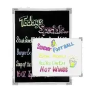 ChefMaster 90031 24" x 36" Black & White Reversible Write On Board w/ Markers