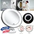10x Magnifying 360° Spin MakeUp Beauty Bathroom Cosmetic Light Mirror With LED