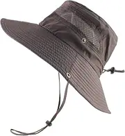 [CLSQLXYJZC] Men's and Women's Fisherman Hats, Summer Big-Brimmed Windproof Sunscreen Rope Adjustable Quick-Drying Sun Hats, for Outdoor Foldable Casual Fishing Hats