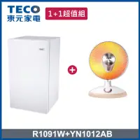 在飛比找momo購物網優惠-【TECO 東元】99L一級能效小冰箱+10吋碳素電暖器(R