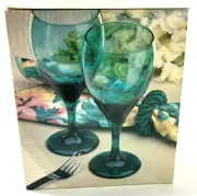 Vintage Libbey Allure Juniper Goblets Set of 4 New in Box 12oz