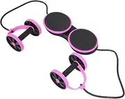 GANAZONO Detachable Pulling Rope Abdominal Trainer Wheel for Home and Office Multi Functional Fitness Equipment with Resistance for Arm Waist Leg Exercises Pink