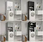 Wooden Laundry Bathroom Washing Machine Storage Cabinet Shelf Shelves High Gloss