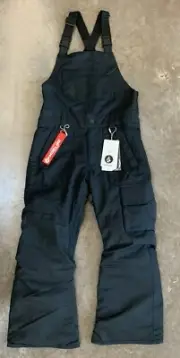 Volcom Barkley Youth Bib Overalls Snowboard Pants Black 8Y Youth Small New w Tag