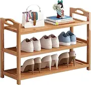 Provecta 3 Tier Bamboo Shoe Rack,Shoe Rack Storage,Free Standing Shoe Storage Stand Shelf Organizer with Portable Handle