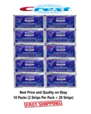 CREST Whitestrips 3D White LUXE Professional Effects 10 Pouches / 20 Strips NEW