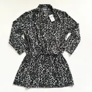 NWT Travelers Chicos Black White Snow Leopard Print Brooklyn Top 3/4 Sleeve 0 S