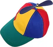 [KITANDOVE] Rainbow Baseball Cap Helicopter Top Hat Detachable Snapback Unisex for School Parties Halloween