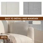 2Pcs Couch Arm Covers Breathable Flax Sofa Armchair Covers Anti Slip Couch guCyL