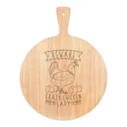 Beware Crazy Chicken Lady Pizza Board Paddle Wooden Funny