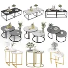 2x Nordic Coffee Table Sintered Stone Nesting Side End Table Stackable Furniture