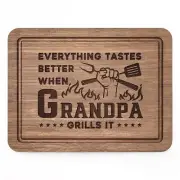 Grandpa Gifts- Engraved Walnut Cutting Board with Heartwarming Words- Gifts f...
