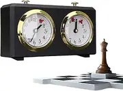 Chess Timer, Analog Chess Clock Timer, Professional Chess Clock with Large Easy to Read Dials, Professional Chess Timer, Analog for Chess Board Games International Chess