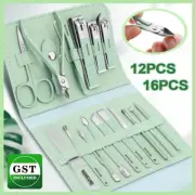 12/16x Set Pedicure Kit Stainless Steel Nail Grooming Clippers Manicure Tools