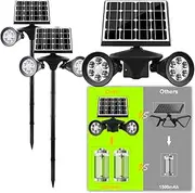 GUYULUX Outdoor Solar Motion Sensor Lights, Solar Security Spotlights Motion Detected Ultra Bright+Low Light Stay, IP65 Waterproof Spot Light Dusk til Dawn Uplights for Flag/Path/Porch/Garage, 2 Pack