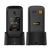 4G Unlocked Flip Phone for Seniors,Dual Screen Big Button Basic Phone for Elderly,Simple Cell Phone with SOS Button,Hearing Aid Compatible (Black)