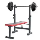 BLACK Fitness Weight Bench Press Squat Rack Adjustable Home Gym Equip 2025